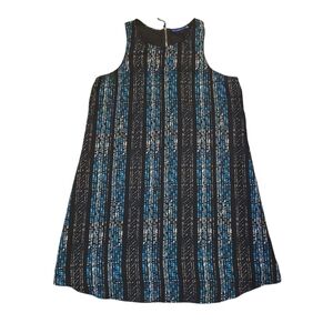 Apt. 9 Black and Blue Patterned Mini Dress